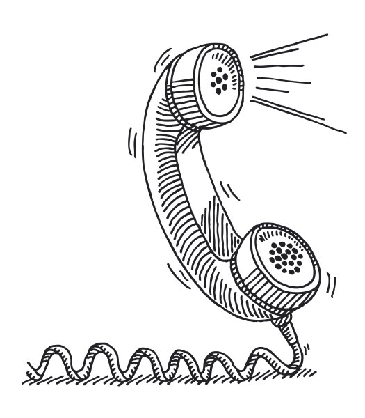 Телефонная трубка с проводом вектор