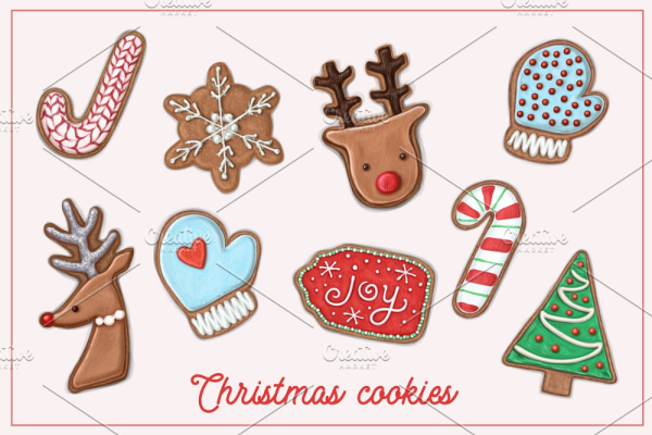 Новогодние печенья иллюстрация вектор