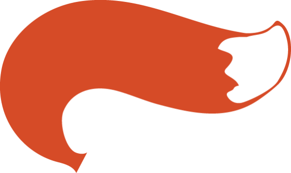 Хвост лисы на белом фоне