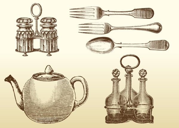 Столовые приборы рисунок