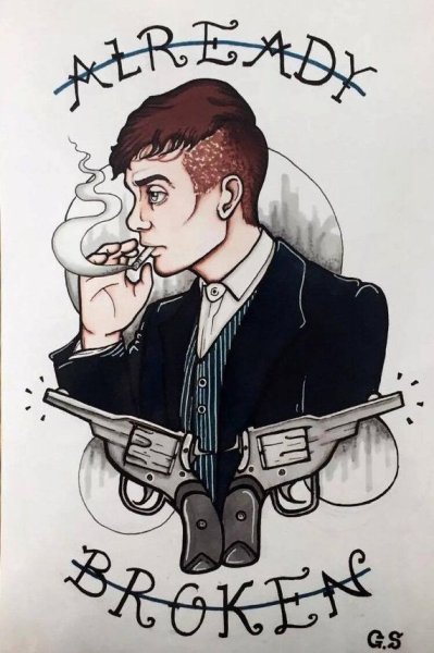 Тату Томас Шелби острые козырьки