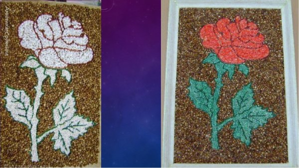 Цветы из круп