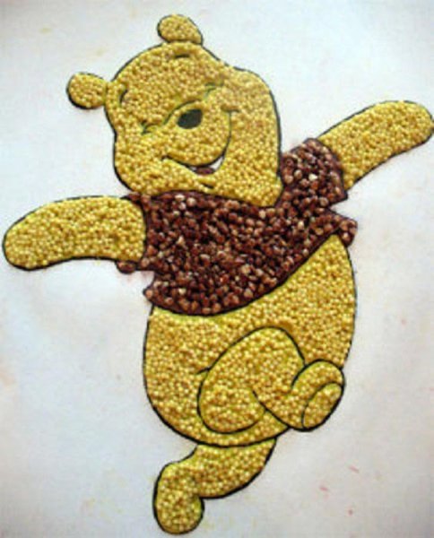 Аппликация из крупы