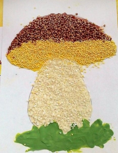 Аппликация из крупы в детском саду