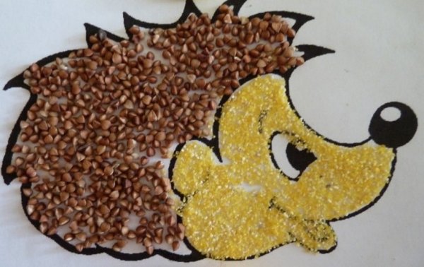 Аппликация из пшена