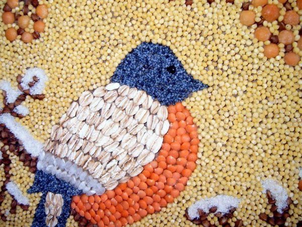 Мышка из крупы поделка