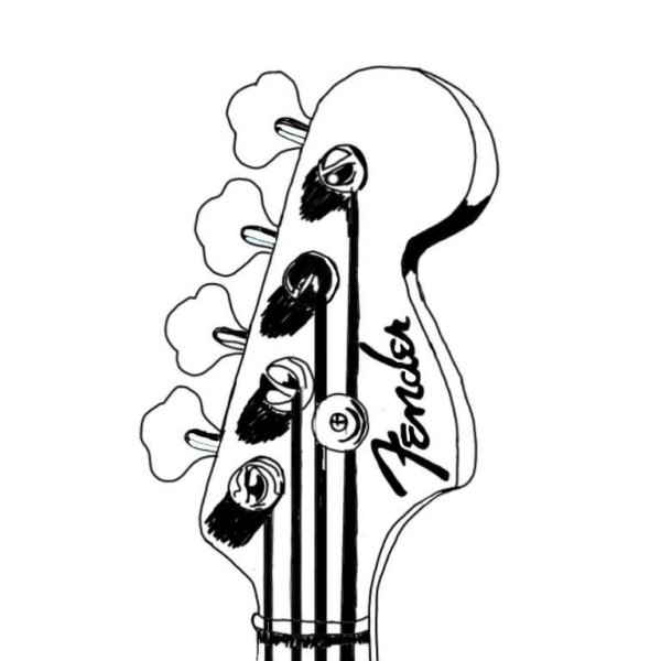 Бас гитара карандашом