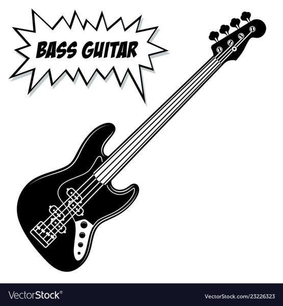Бас гитара схематично