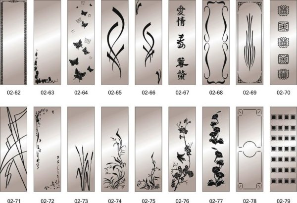 Шкаф купе 2 двери зеркало сверху снизу пескоструйный рисунок