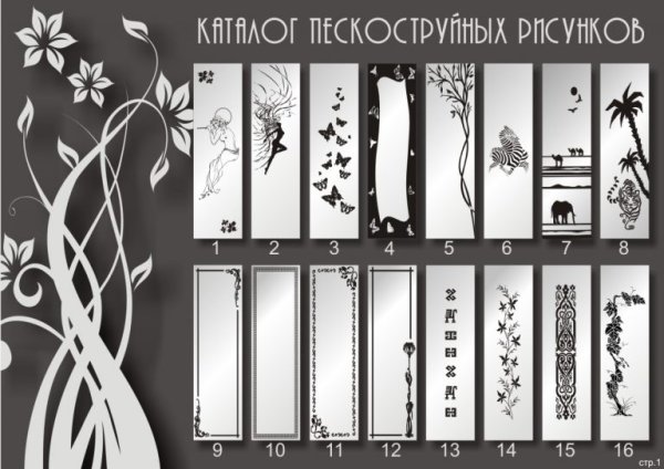 Пескоструйный рисунок на зеркале