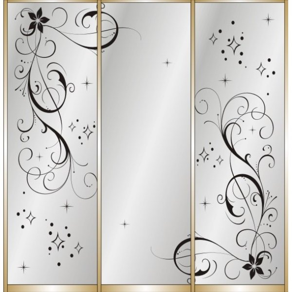 Рисунок пескоструй на зеркале