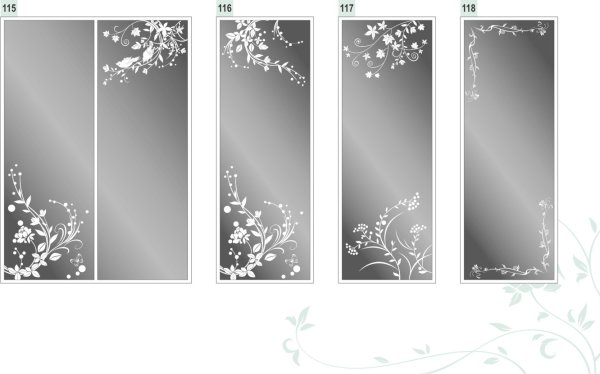 Пескоструйный рисунок на зеркале шкафа купе