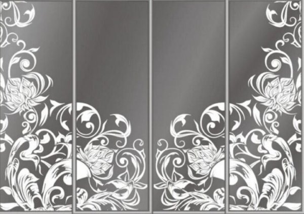 Рисунок пескоструй на зеркале