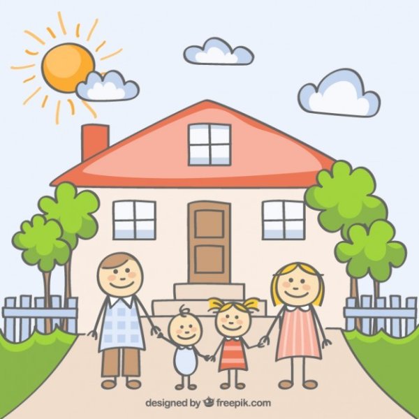 Счастливая семья рисунок