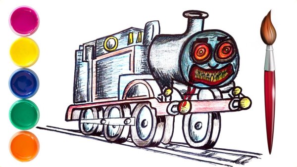 Паровозик Томас нарисовать