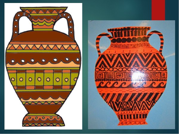 Амфора ваза древней Греции карандашом