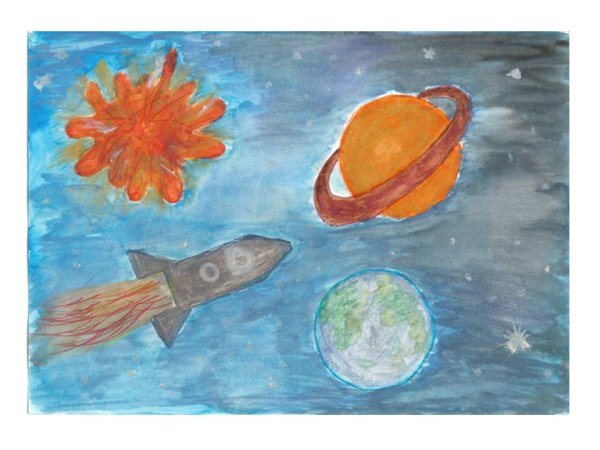 Космос рисование на конкурс мы гагаринцы