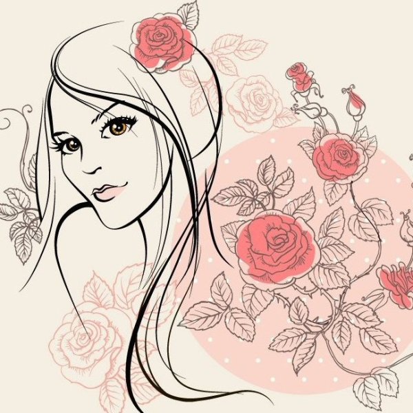 Красивая женщина рисунок
