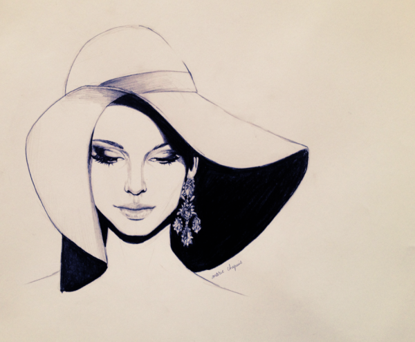 Графический портрет девушки