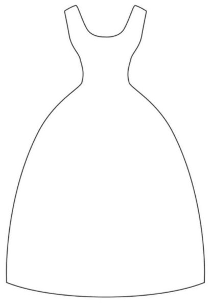 Платье раскраска для детей