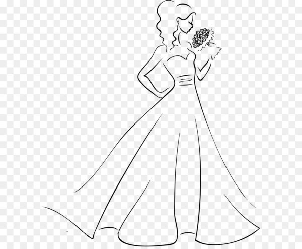 Платье контурное изображение