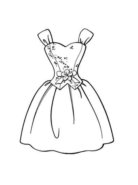 Контур платья для рисования