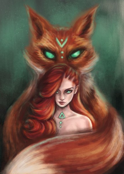 Кицунэ девочка Лисичка рыжая