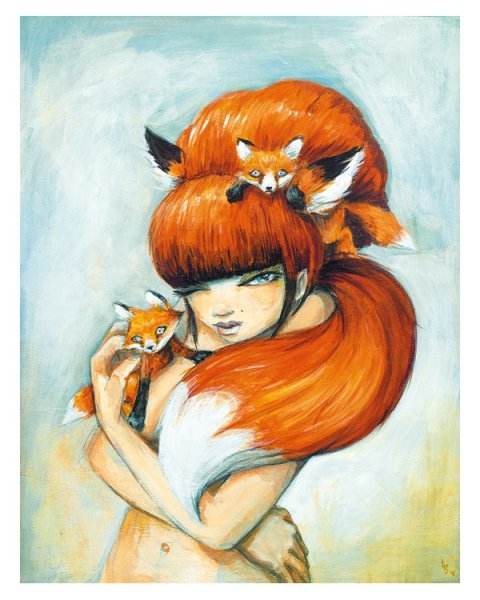 Рыжая девочка нарисованная