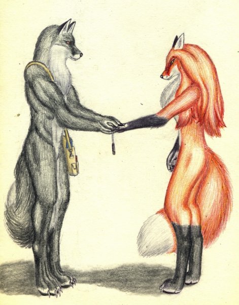 Лиса с человеческими ногами