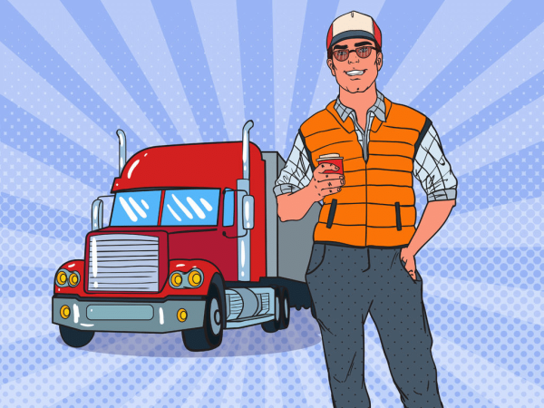 Векторная иллюстрация водитель