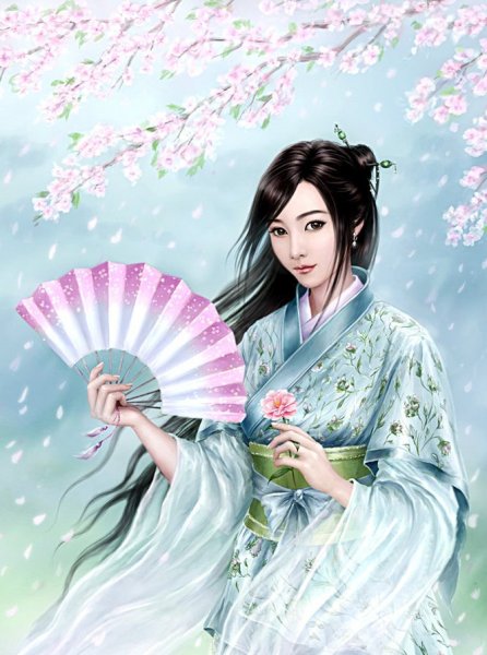 Японская девушка картина