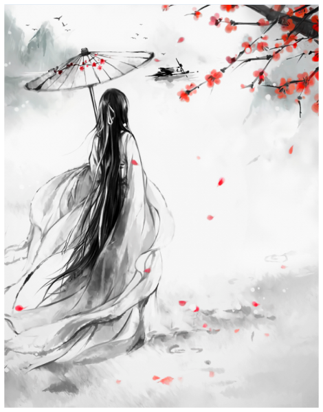 Японская девушка рисунок