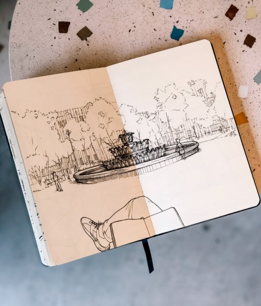 Рисунки в скетчбук линером