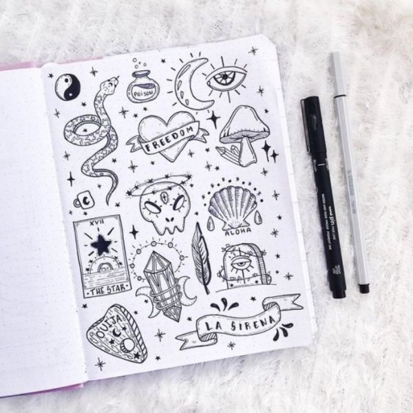 Рисунки для скетчбука ручкой