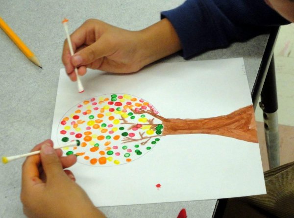 Рисование ватными палочками