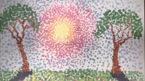 Пуантилизм рыбка