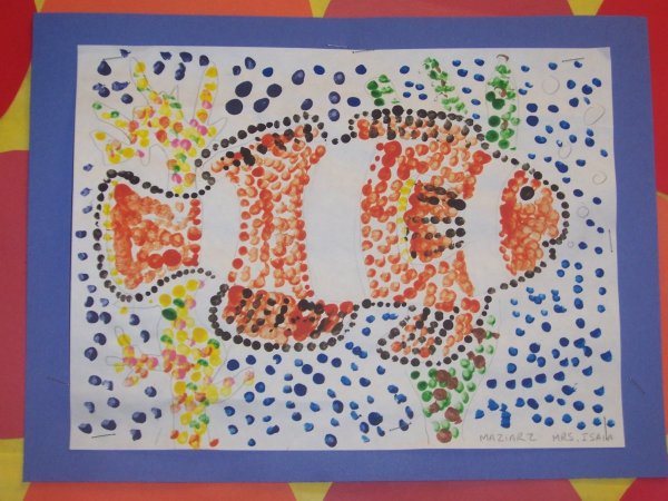 Рисование гуашью и ватными палочками