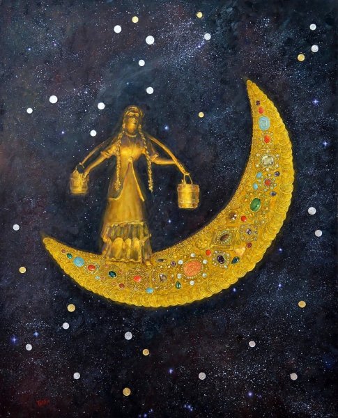 Девушка с коромыслом на Луне