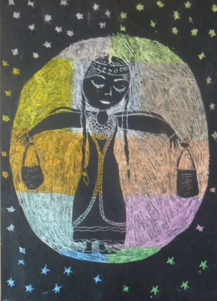 Рисунок девушки Зухра