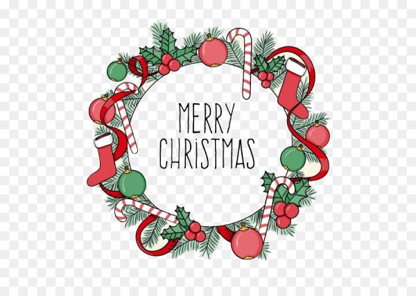 Новогодний венок рисунок