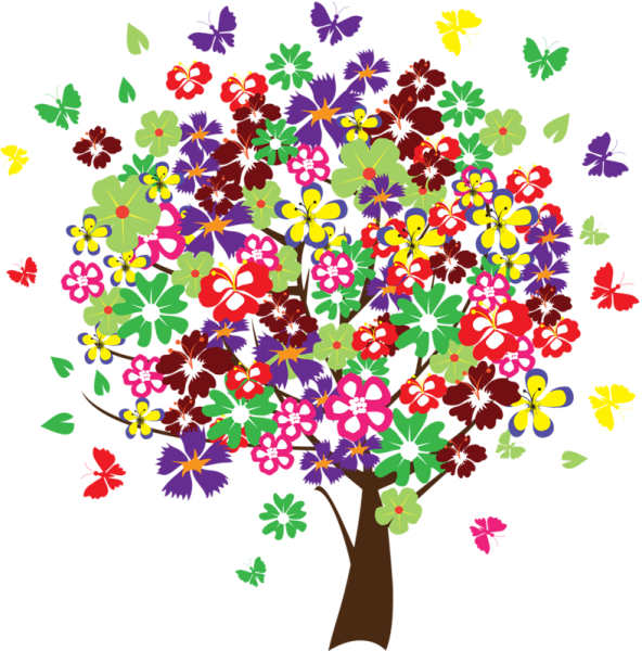 Сказочное дерево на белом фоне