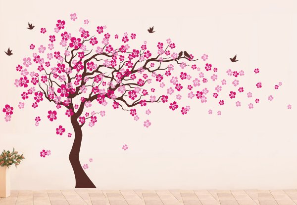 Трафарет Сакуры на стену