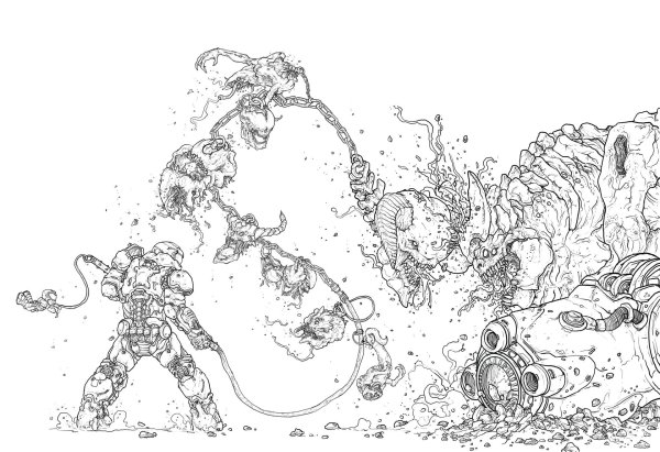 Doom Slayer раскраска