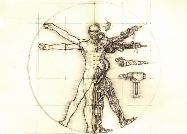 Леонардо да Винчи Витрувианский человек тату