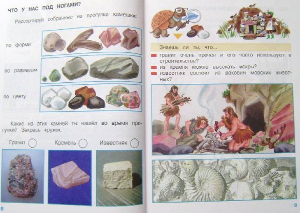 Камни гранит кремень известняк окружающий мир 1 класс