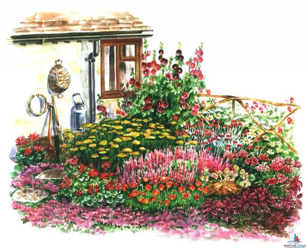 Клумба карандашом