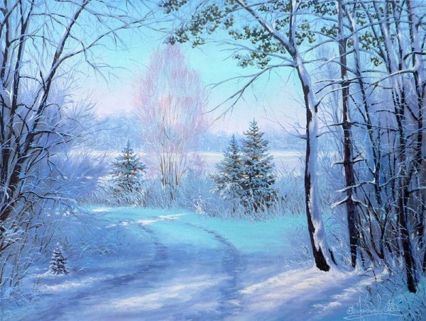 Пейзажи художника Владимира Воробьева зима