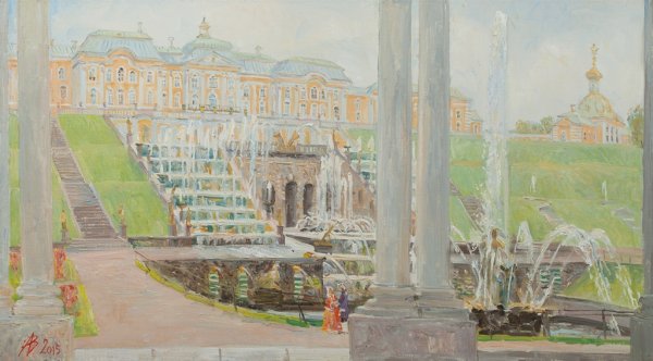 Бенуа картина Петергоф. Большой Каскад