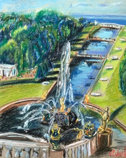 Петергоф фонтан живопись
