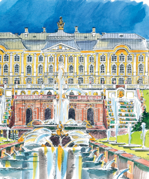 Петергоф в акварелях художника Куземы